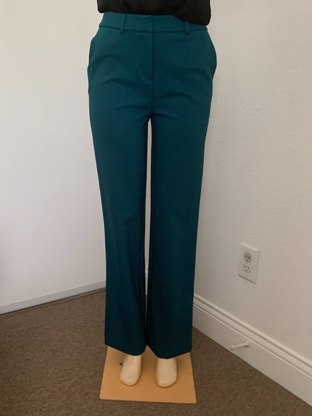 Rachel Zoe Teal Teal Green Wide Leg Dress Pants Women's Size 4 Stretch Trouser